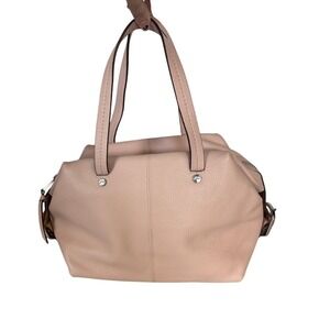 J. Crew Bristol Convertible Satchel Pink Pebbled Leather Handbag Purse Crossbody